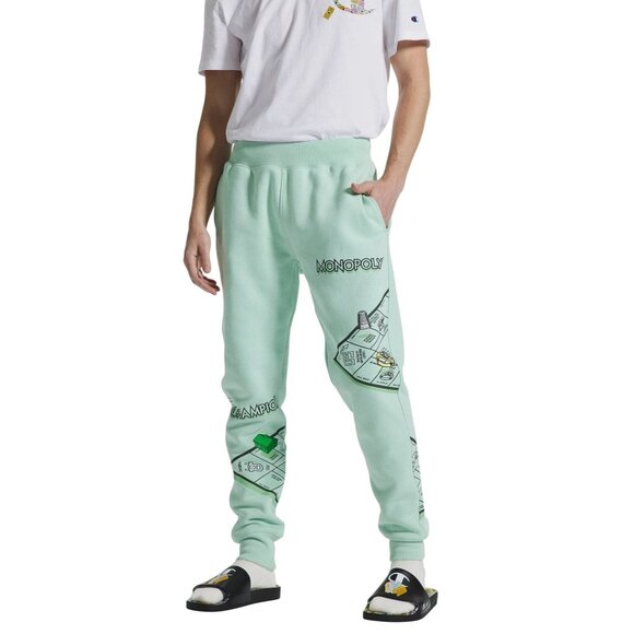 Champion x Hasbro Monopoly Board Men's Mint Green Reverse Weave Joggers S - Picture 1 of 15